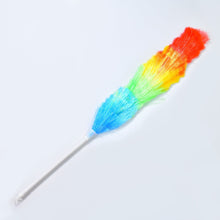 Dusting brush with colorful feathers