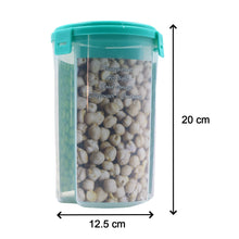 Image of a transparent storage container with three sections and a sealed lid.