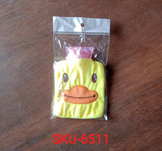 Yellow duck shaped hot water bag for menstrual cramps, neck and shoulder pain