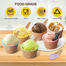 5322 Ice-cream Waffle Spoon Bowel Cup Set  Premium Ice Cream Set  Ice-cream Bowel With Spoon  6 Units Couple Bowl Set  Color Box