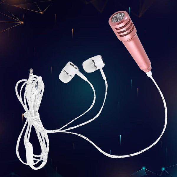 12907 Mini Microphone Mic With Earphone For Voice Recording Mike Mic Microphone With Handsfree For Mobile Computer Headphone Handfree Earphone Usb Microphone Vocal Gift Miniature Children (1 Pc)