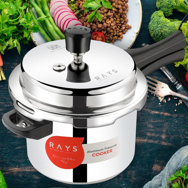 Aluminium Rays Aura Pressure Cookers With Outer Lid (5.5 Litres)