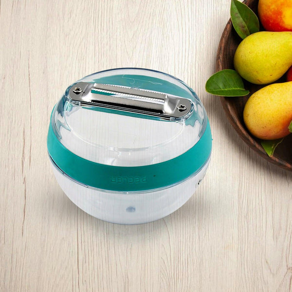 10030 Multifunctional Round Shape Peeler With Container Removable And Washable Storage Type Vegetable Fruit Peeler For Kitchen (1 Pc  Mix Color)