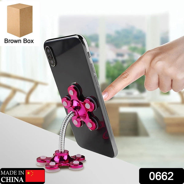 0662 Phone Holder 360rotatable Phone Stand Multi-function Double-sided Suction Cup Mobile Phone Holder ( Moq - 6 Pc )