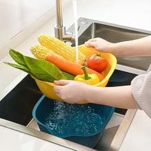 5228 Kitchen Bowl Plastic Washing Bowl And Strainer Drainer Basket For Home  Kitchen Use