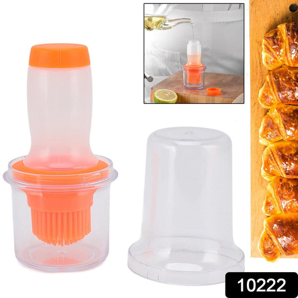 2 In 1 Portable Silicone Oil Bottle Brush With Lid (1 Set)