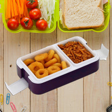 5332 Airtight Lunch Box 2 Compartment Lunch Box Leak Proof Food Grade Material Lunch Box Modern Appearance  Compact Lunch Box With Spoon