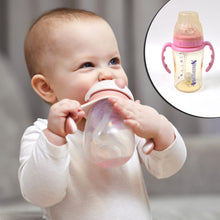 Plastic Baby Feeding Bottle With Handles  Straw (220 Ml  1 Pc)