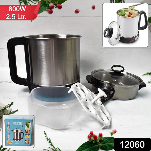 Soup Pot With Lid Stainless Steel Multi Cooker Kettle (800w  2.5 Ltr.)