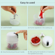 Wireless Usb Rechargeable Mini Electric Garlic Machine  Chopper 3 Blades (250ml)