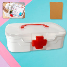 12734 Medical Box 1 Piece Indoor Outdoor Medical Utility Medicine Storage Box Detachable Tray Medical Box Multi Purpose Regular Medicine First Aid Box With Handle  Transparent Lid