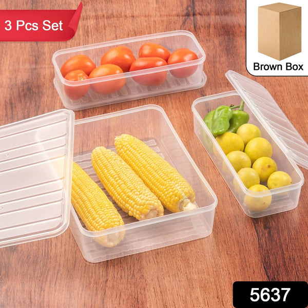 Plastic Food Storage Container for Fridge, fridge storage boxes with Lid Stackable Fridge Storage Containers freeze organizer items and storage, vegetable storage box for fridge, (3 Pcs set)