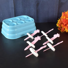 6 Cavity Popsicle Molds Plastic Giraffe Shape Ice Moulds (1 Pc)