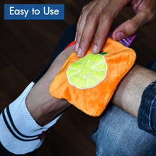 6510 Orange Small Hot Water Bag With Cover For Pain Relief Neck Shoulder Pain And Hand Feet Warmer Menstrual Cramps.