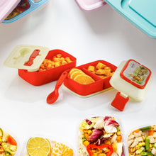 5621 Double Layer Lunch Box Stylish Lid Lunch Box With Fork  Spoon Lunch Box For Children School Lunch Box