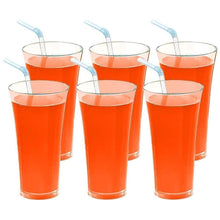 0630 Stylish Look Plastic Juicy Glass Transparent Glasses Set 300ml (6pcs)