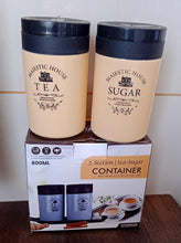 5640 Accurate Seal Tea Sugar Coffee Container Plastic Damru Shaped Tea Coffee Sugar Canisters Jar New Airtight Food Seal Containers For Salt Dry Fruit Grocery 2 Section (800 Ml Approx)