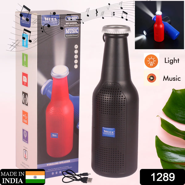 1289 Bottle Shape Bluetooth Speaker And Weatherproof Enhanced Wireless Usb Rechargeable Calling  Fm  Aux  Usb  Sd Card Support Portable Bluetooth Speaker With Rich Deep Bass