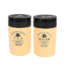 5640 Accurate Seal Tea Sugar Coffee Container Plastic Damru Shaped Tea Coffee Sugar Canisters Jar New Airtight Food Seal Containers For Salt Dry Fruit Grocery 2 Section (800 Ml Approx)